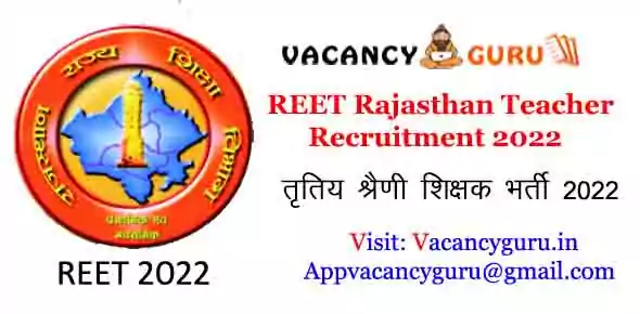 REET Rajasthan Teacher Recruitment 2022