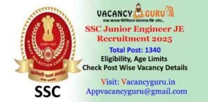 SSC Junior Engineer JE Recruitment 2025 Online Form