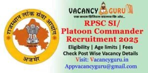 RPSC SI / Platoon Commander Recruitment 2025