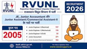 RVUNL Recruitment 2026, RVUNL Recruitment 2026, RVUNL Vacancy 2026, RVUNL JE Recruitment 2026, RVUNL Junior Accountant Recruitment 2026, RVUNL Junior Assistant Recruitment 2026, Rajasthan Electricity Department Recruitment 2026, RVUNL 2005 Vacancy 2026